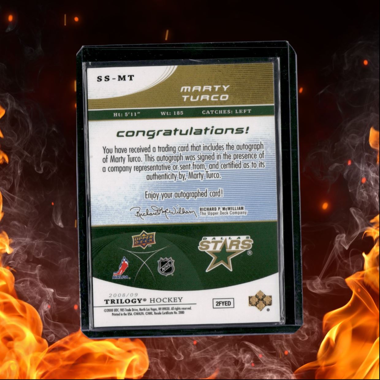 2008-09 Upper Deck Trilogy Marty Turco Superstar Scripts Auto #SS-MT