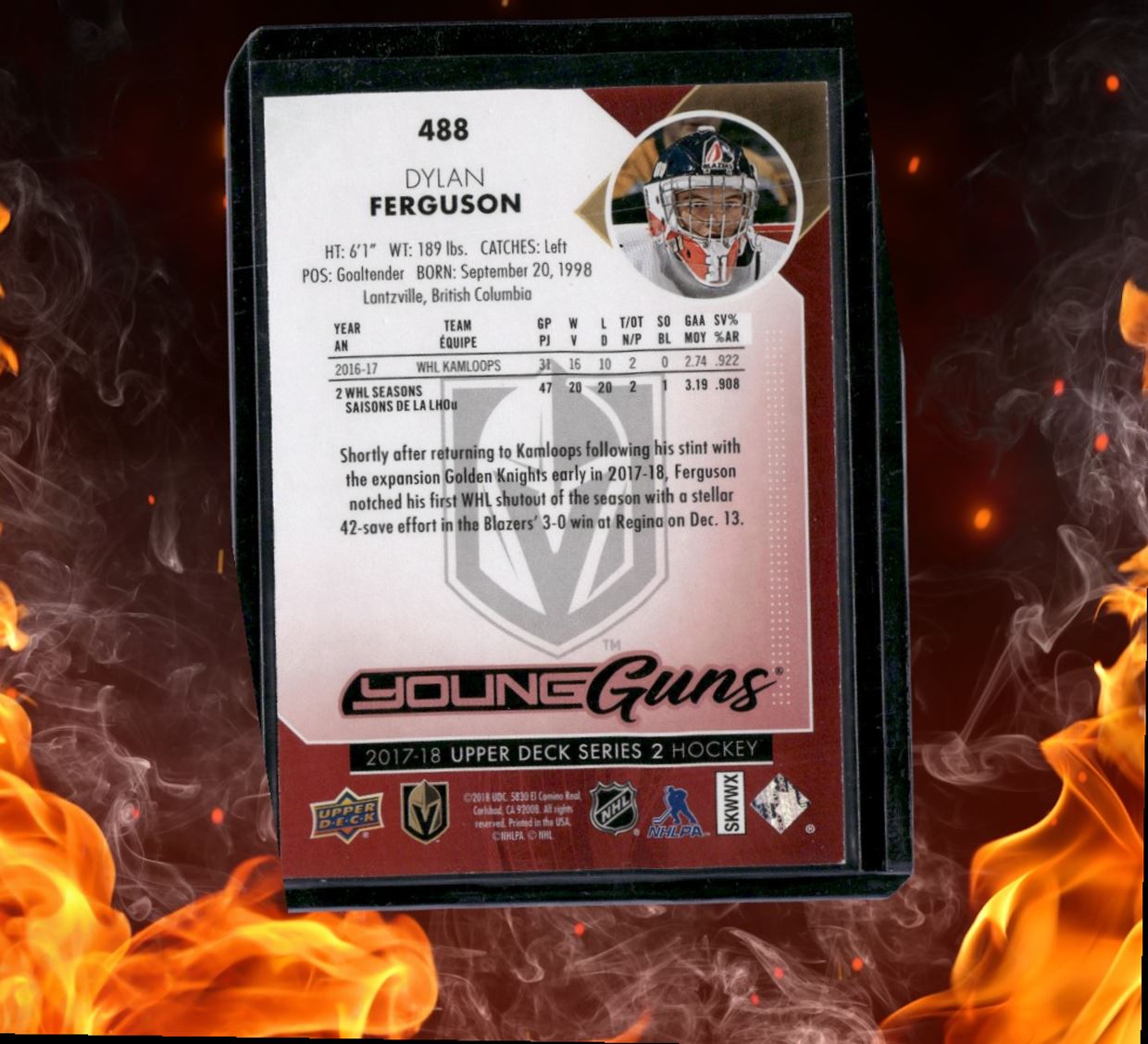 2017-18 Upper Deck Dylan Ferguson UD Exclusives Young Guns Rookie 065/100 #488