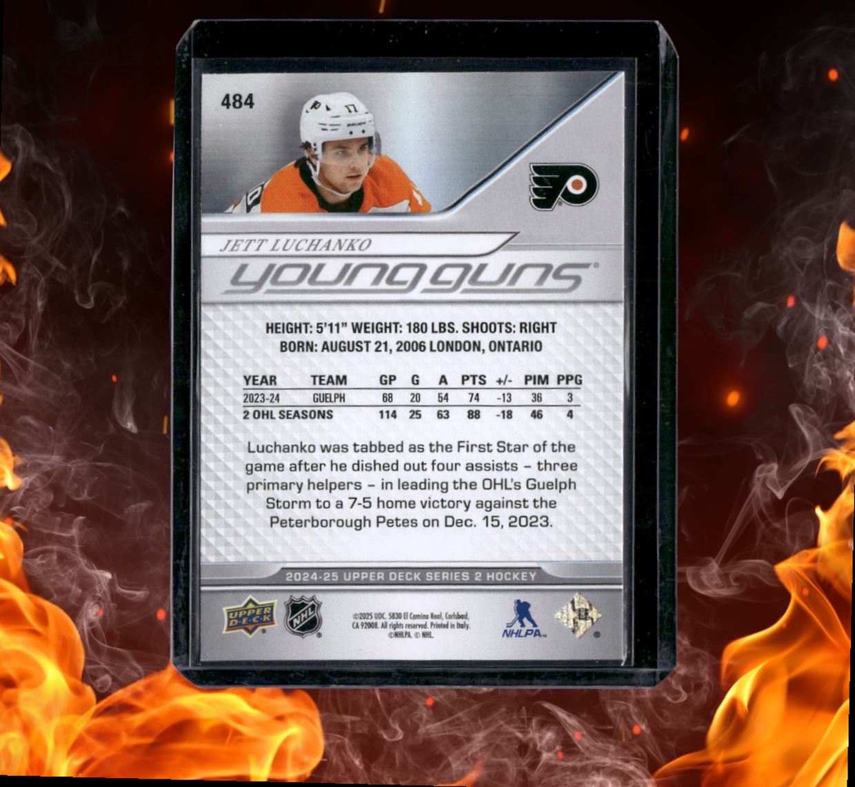 2024-25 Upper Deck Jett Luchanko Young Guns (D) Rookie #484