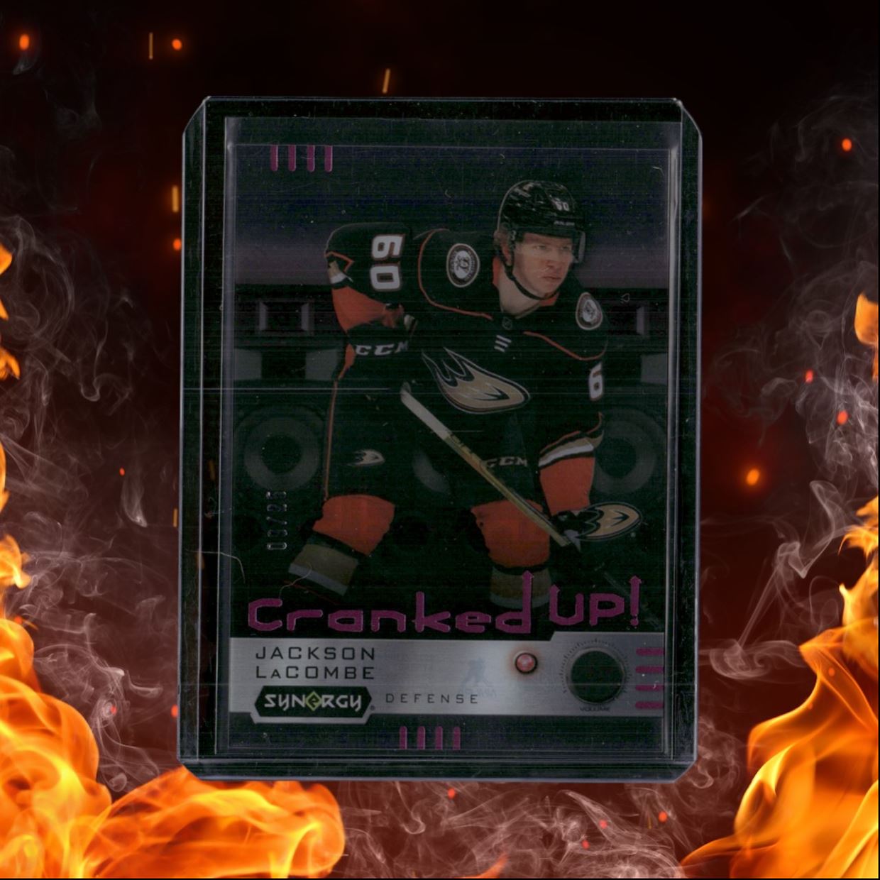 2023-24 Upper Deck Synergy Jackson LaCombe Cranked Up! Pink Rookie 09/25 #CR-JL
