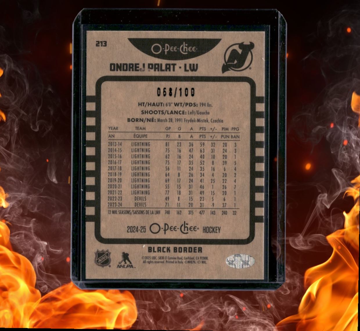 2024-25 O-Pee-Chee Ondrej Palat Retro Black Border 068/100 #213