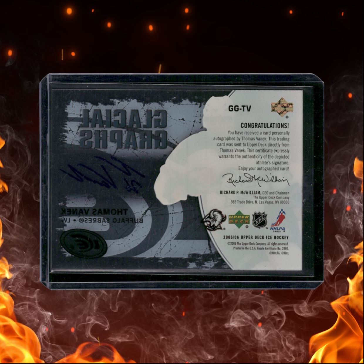 2005-06 Upper Deck Ice Thomas Vanek Glacial Graphs Auto #GG-TV