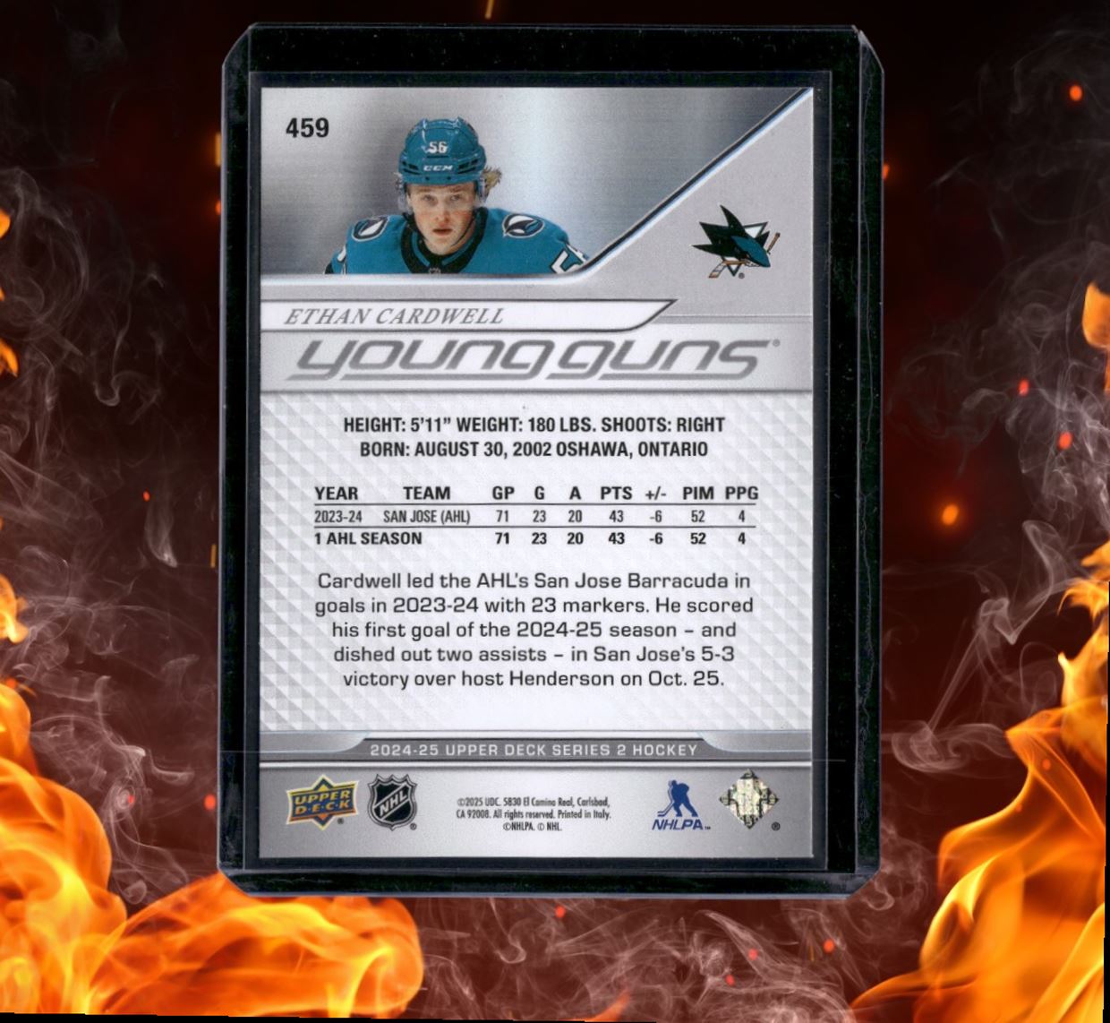 2024-25 Upper Deck Ethan Cardwell Young Guns (F) Rookie #459