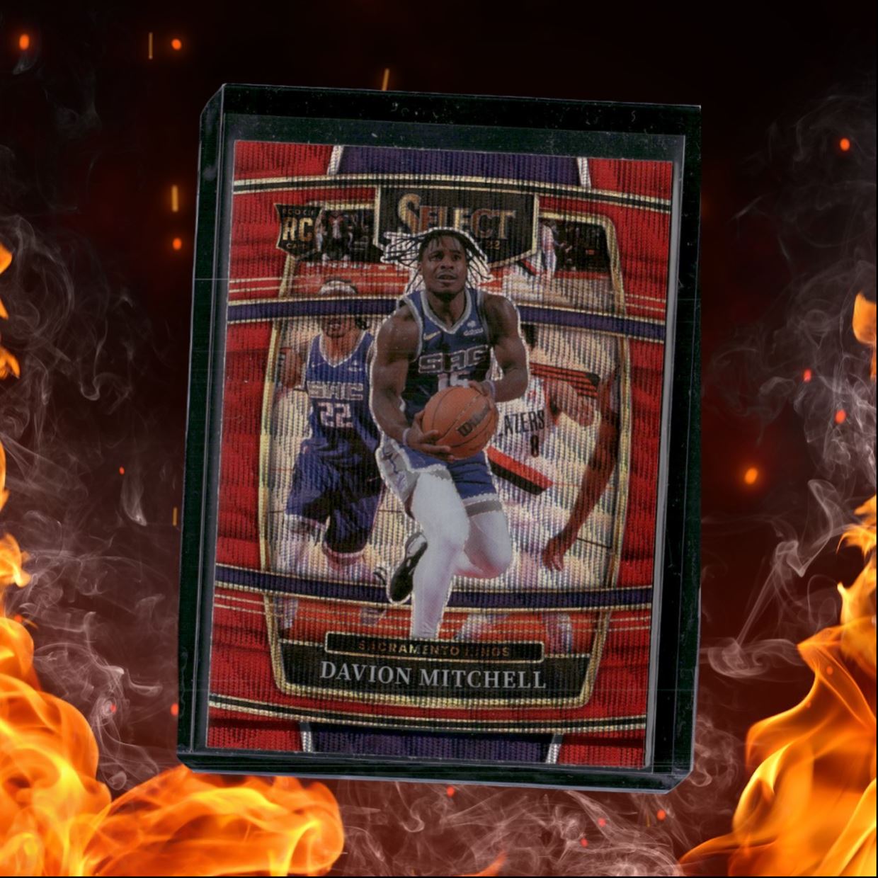 2022-23 Panini Select Davion Mitchell Red Wave Prizm Rookie #23