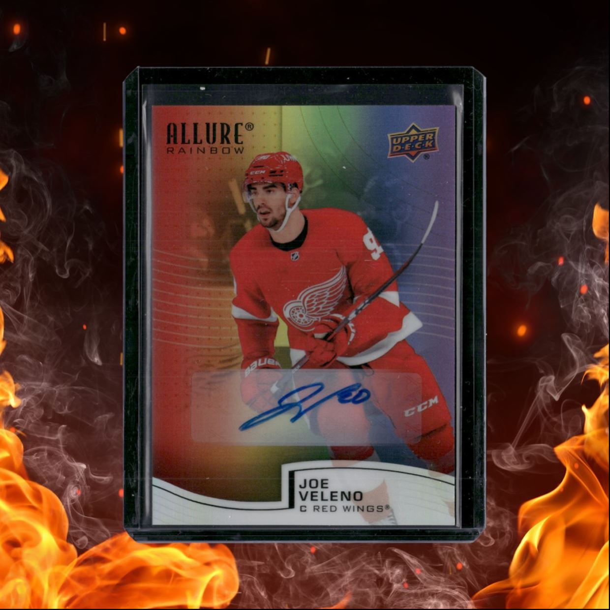 2021-22 Upper Deck Allure Joe Veleno Full Rainbow Rookie Auto #R-19
