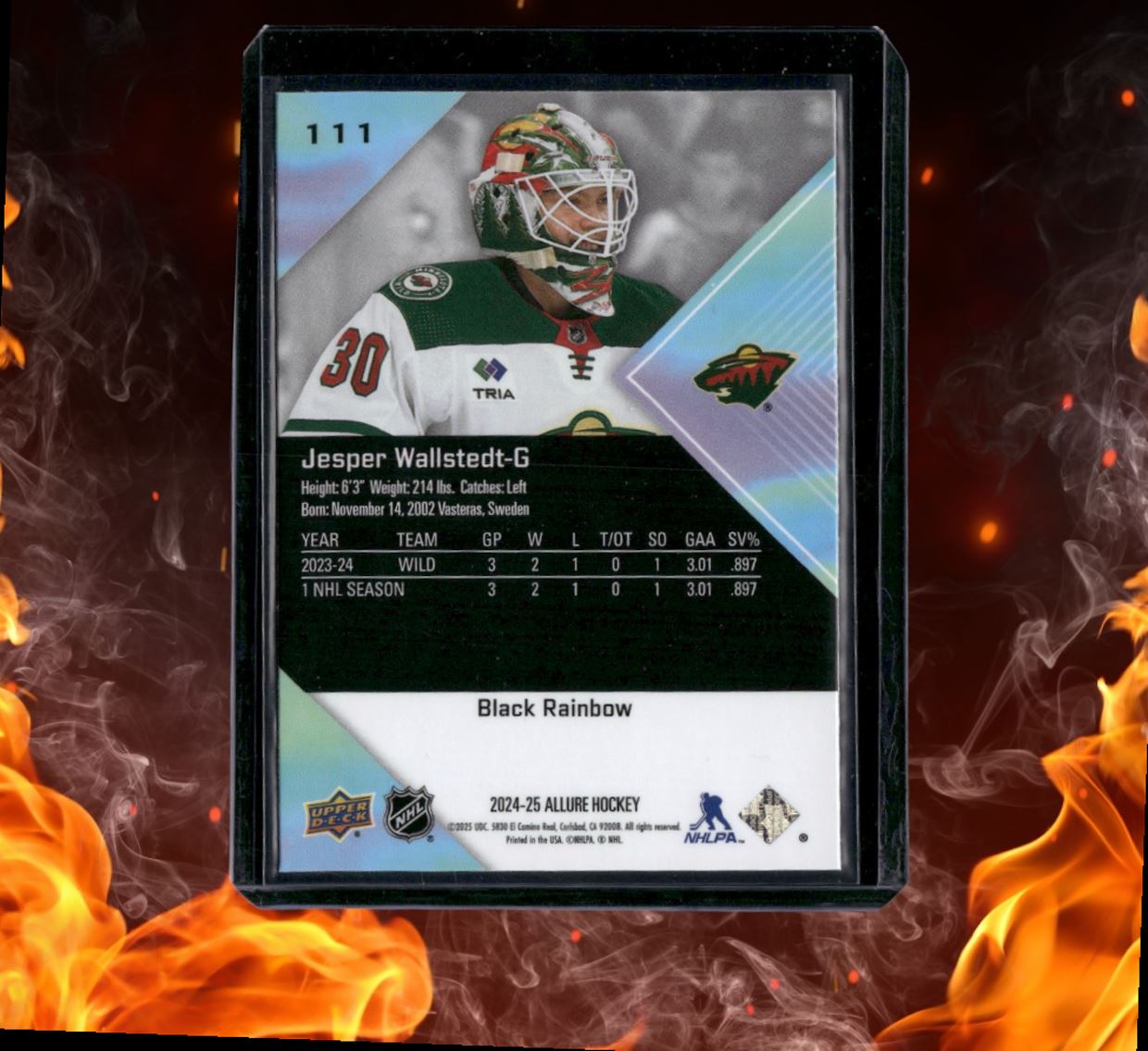 2024-25 Upper Deck Allure Jesper Wallstedt Black Rainbow Rookie #111