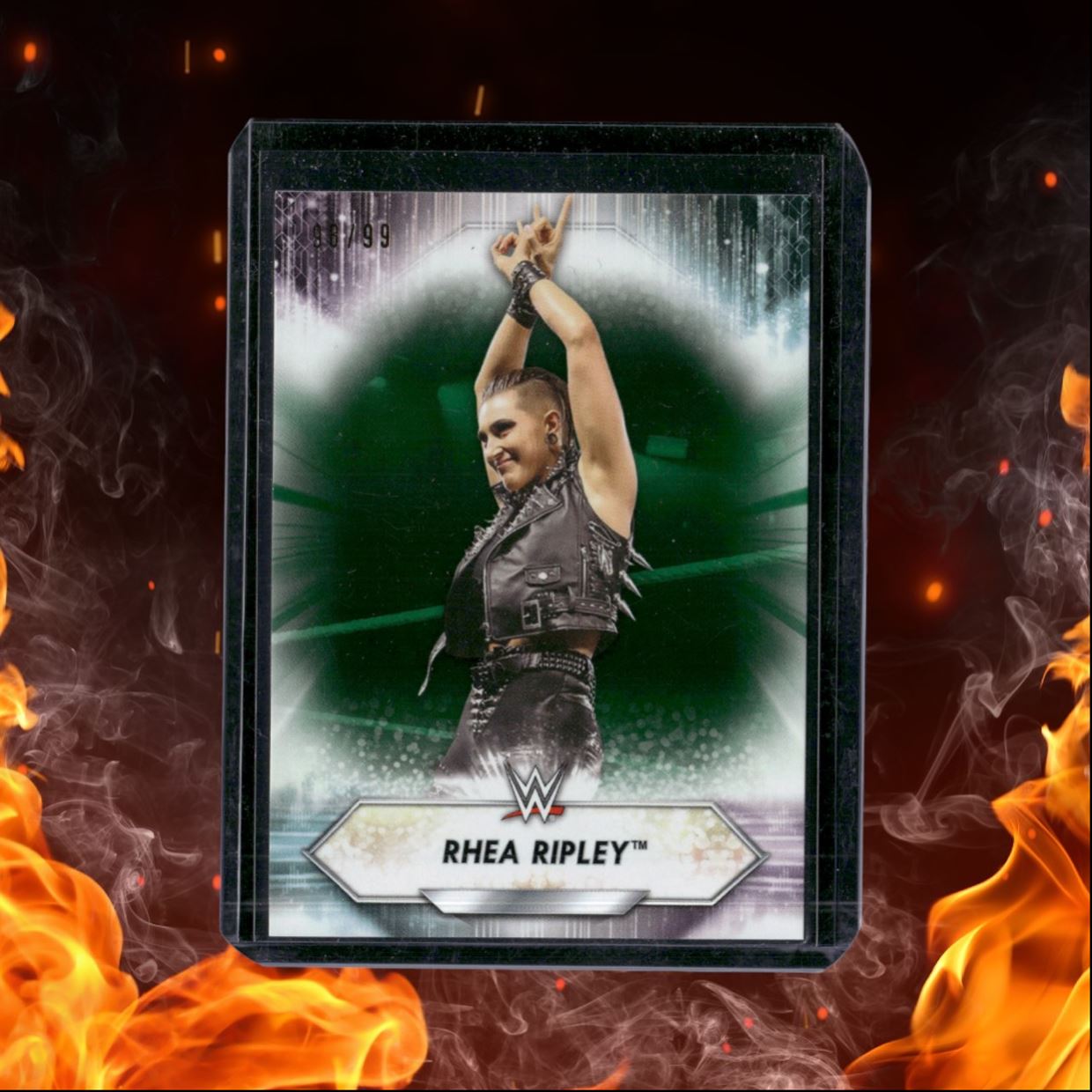 2021 Topps WWE Rhea Ripley Dark Green 98/99 #127
