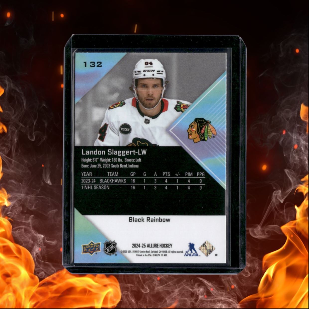 2024-25 Upper Deck Allure Landon Slaggert Black Rainbow Rookie #132