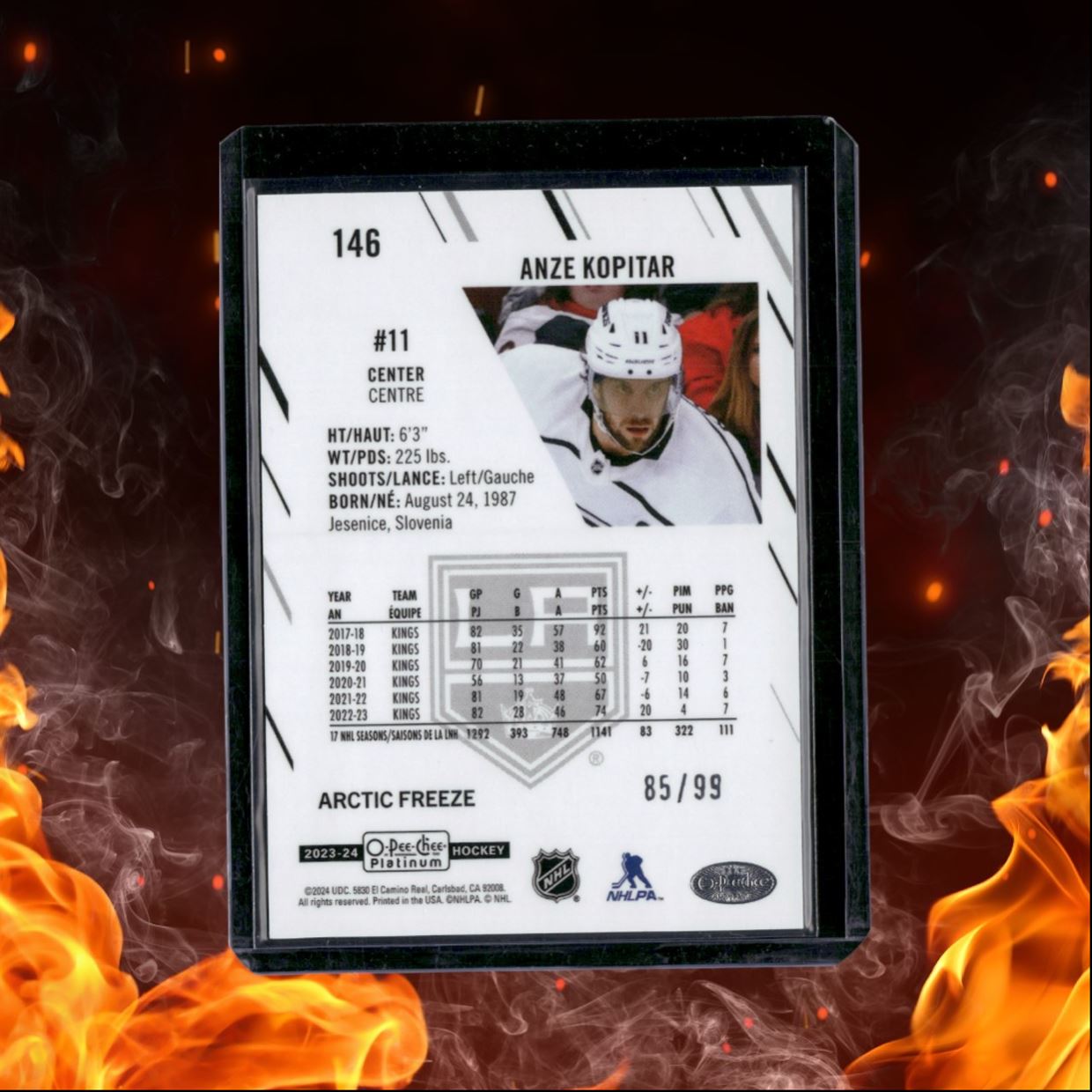 2023-24 O-Pee-Chee Platinum Anze Kopitar Arctic Freeze 85/99 #146