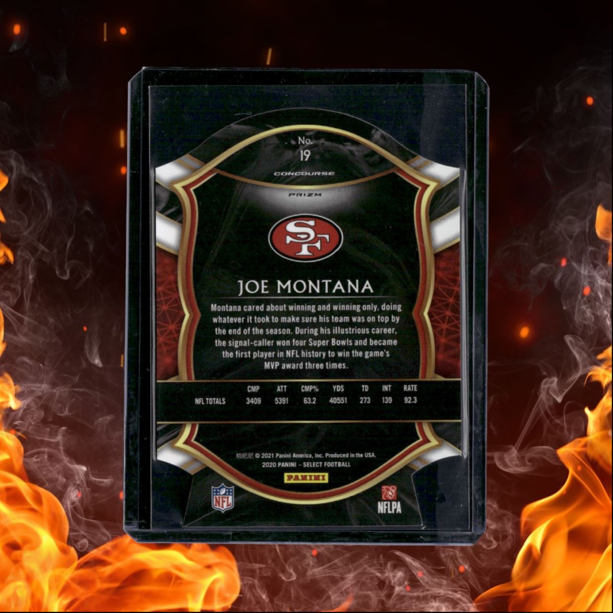 2020 Panini Select Joe Montana Die-Cut Red Black Prizm #19
