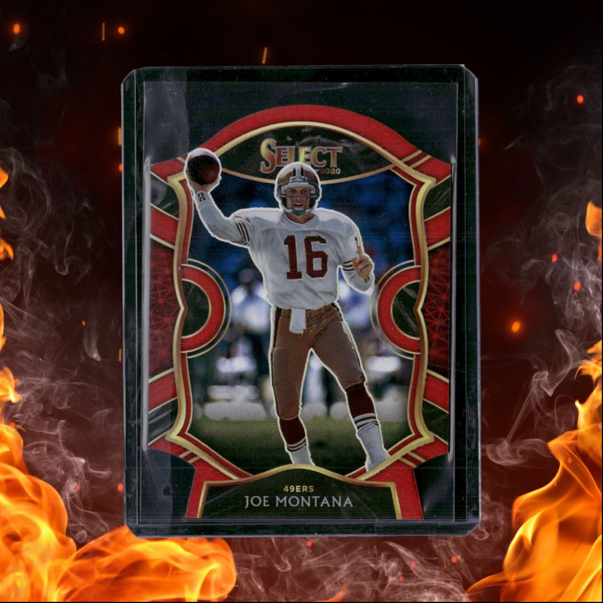 2020 Panini Select Joe Montana Die-Cut Red Black Prizm #19