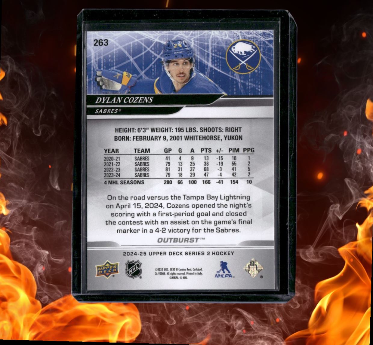 2024-25 Upper Deck Dylan Cozens Outburst Silver #263