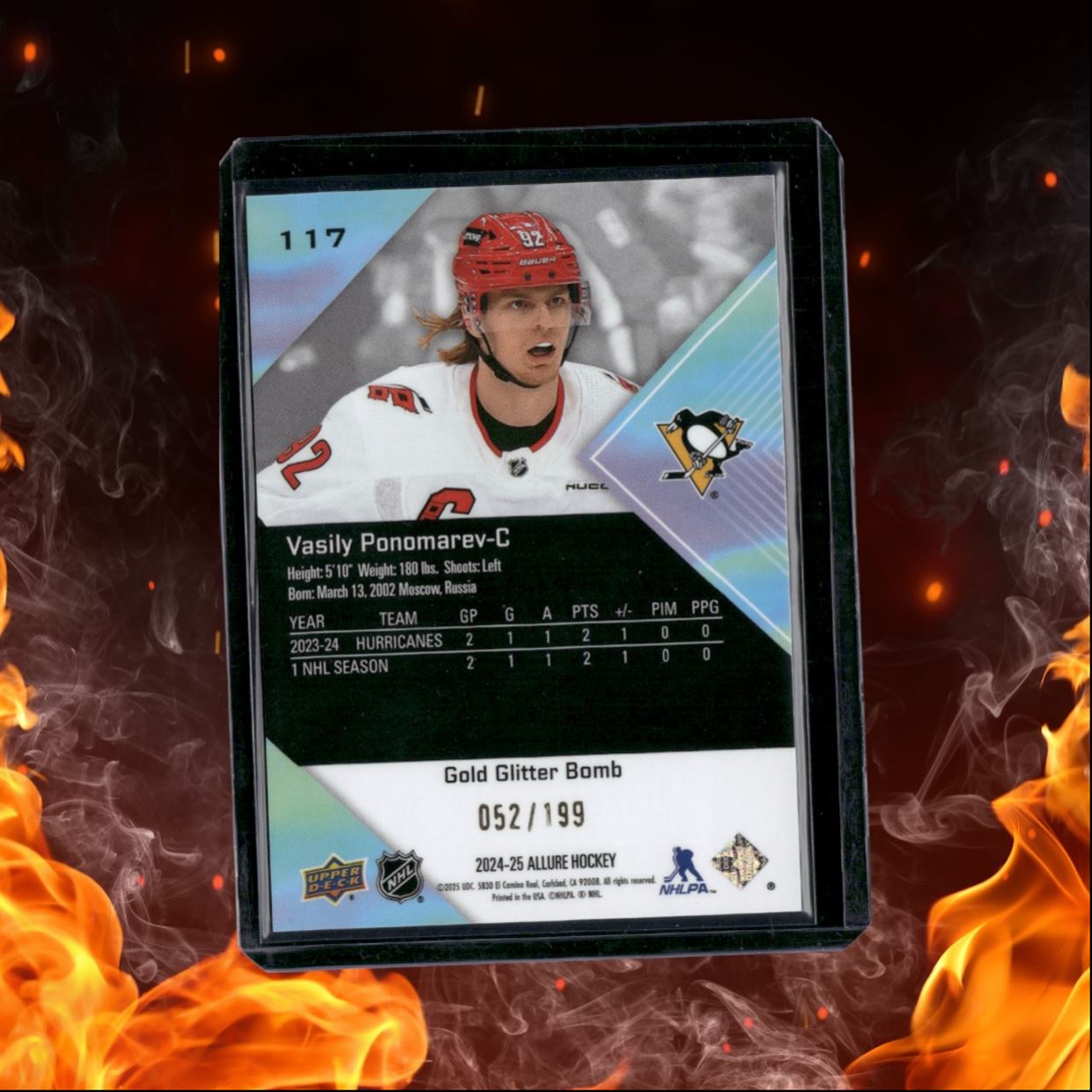 2024-25 Upper Deck Allure Vasily Ponomarev Gold Glitter Bomb Rookie #117