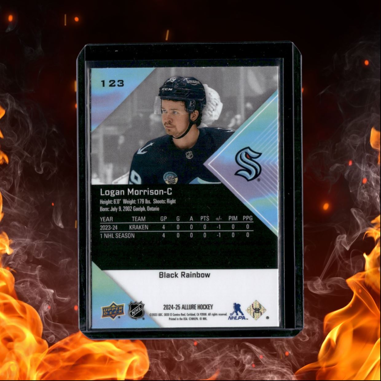 2024-25 Upper Deck Allure Logan Morrison Black Rainbow Rookie #123