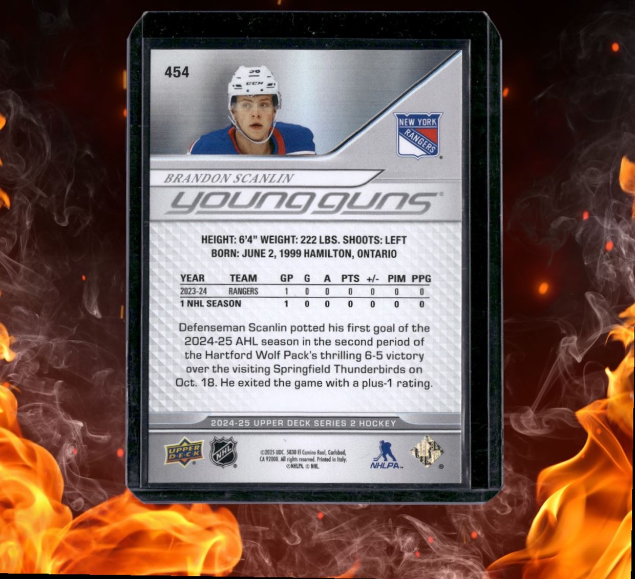 2024-25 Upper Deck Brandon Scanlin Young Guns (A) Rookie #454