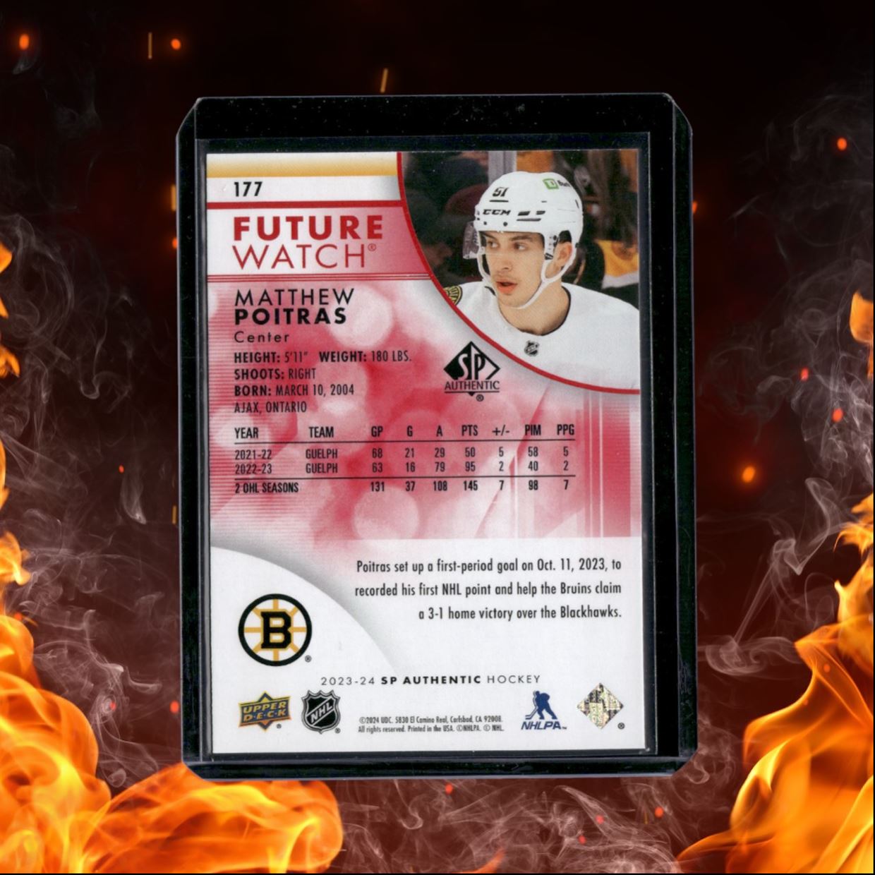 2023-24 SP Authentic Matthew Poitras Future Watch Limited Red Rookie #177