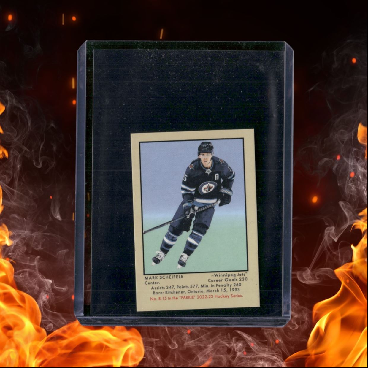 2022-23 Upper Deck Parkhurst Champions Mark Scheifele Mini Parkie Retro Back