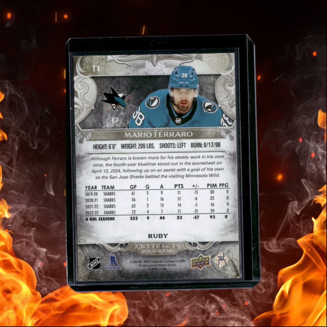 2024-25 Upper Deck Artifacts Mario Ferraro Ruby 087/499 #11