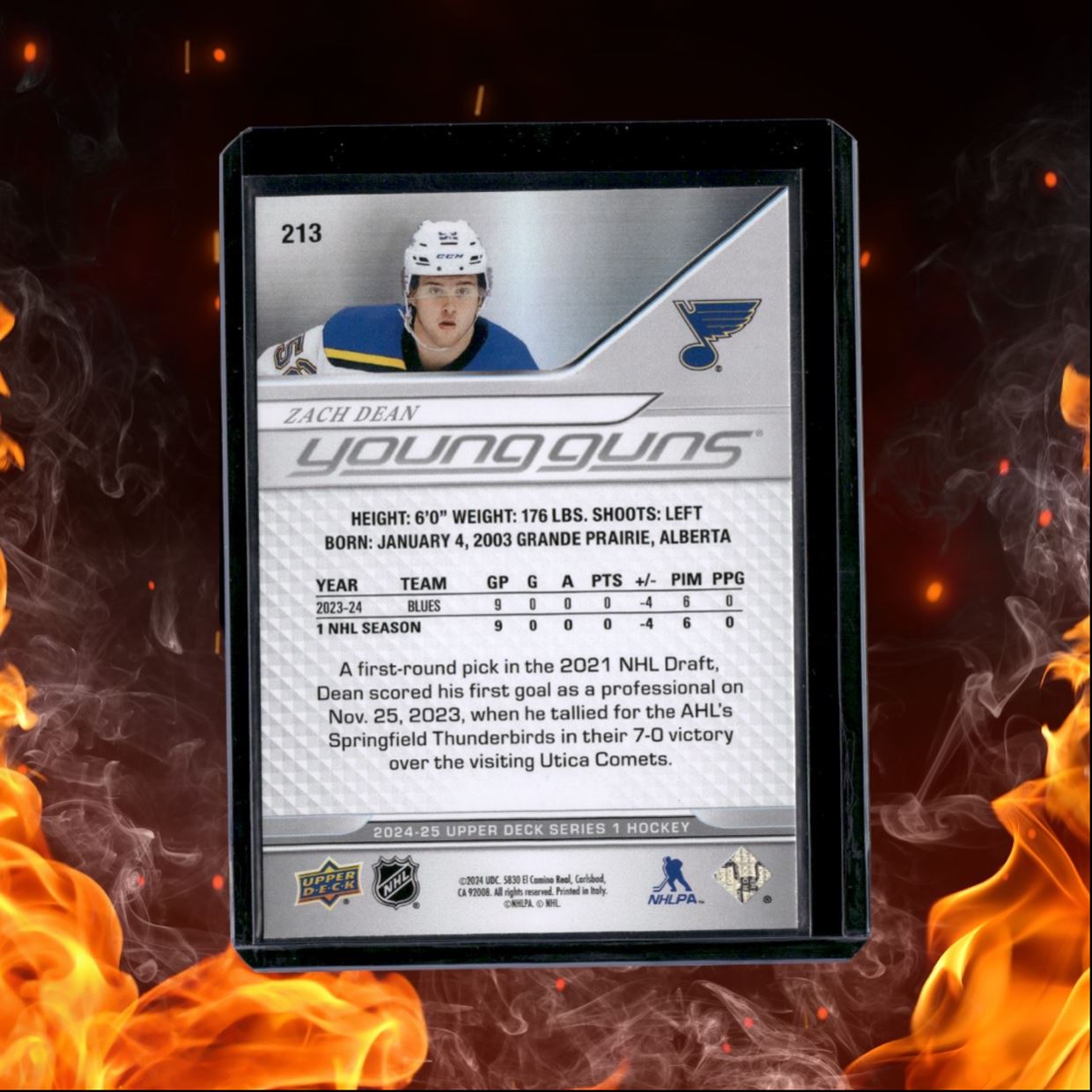 2024-25 Upper Deck Zach Dean Young Guns (B) Rookie #213