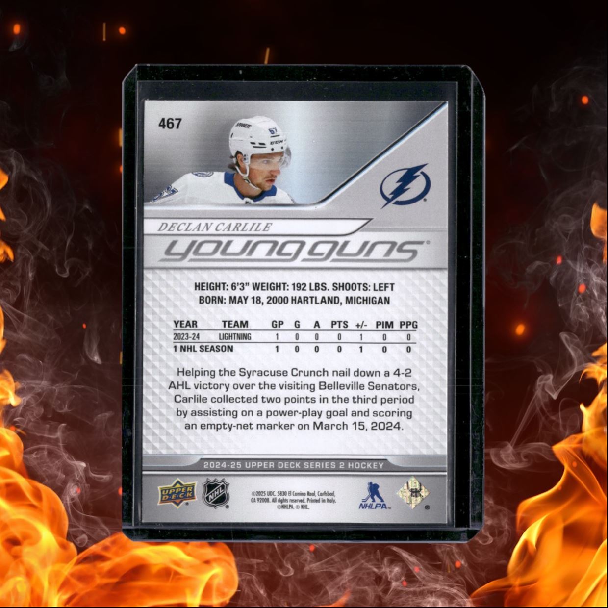 2024-25 Upper Deck Declan Carlile Young Guns Rookie #467