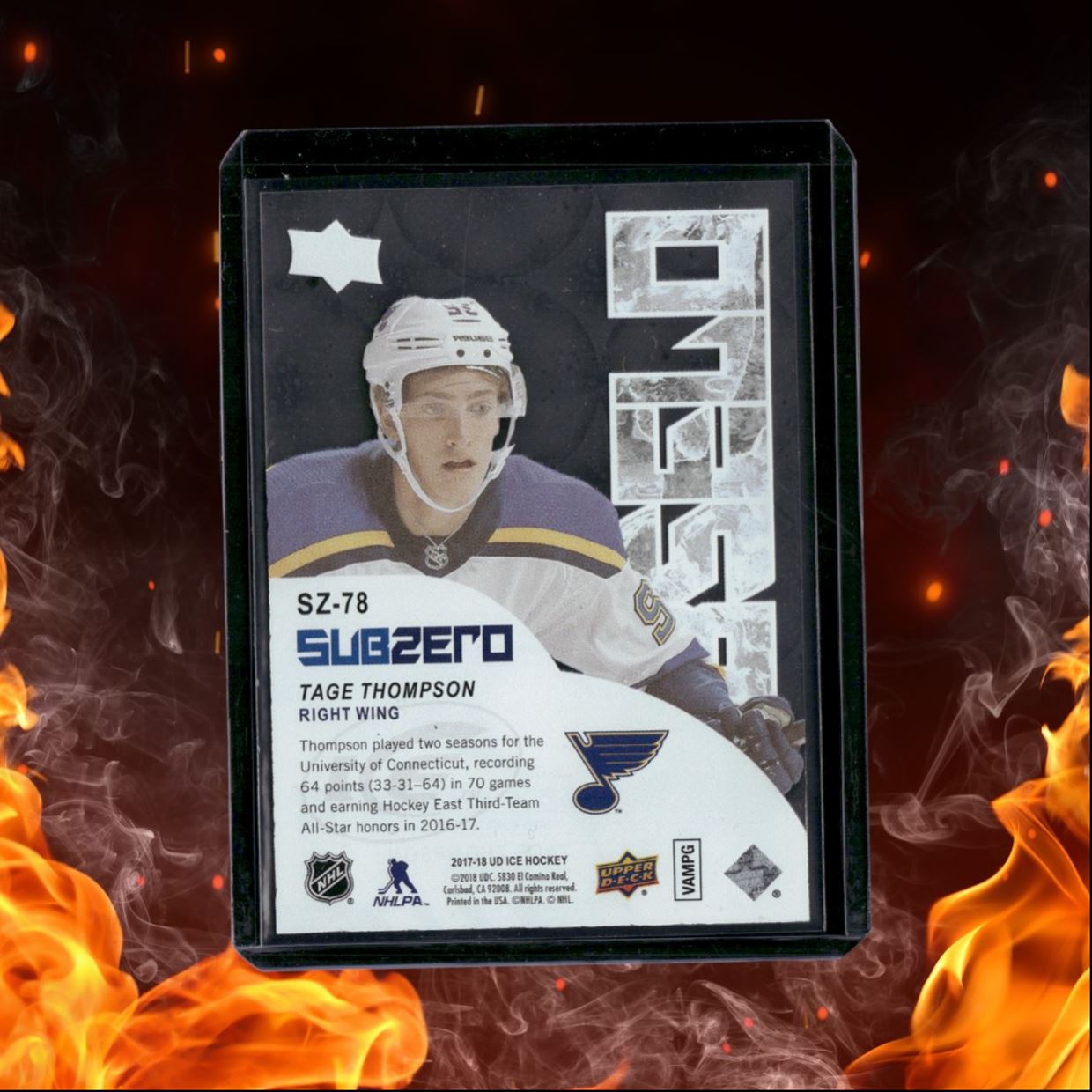2017-18 Upper Deck ICE Tage Thompson Sub Zero Rookie #SZ-78