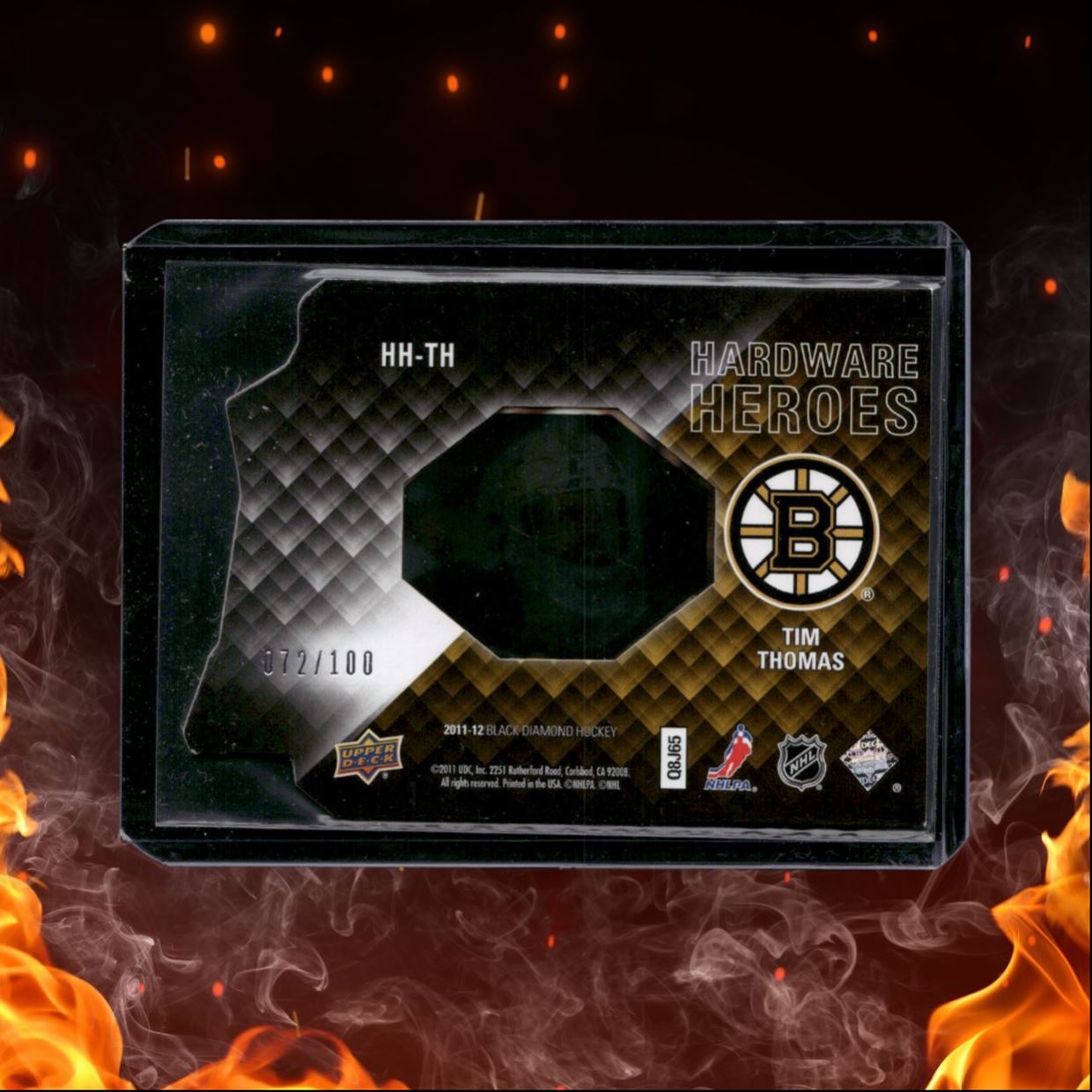 2011-12 Upper Deck Black Diamond Tim Thomas Hardware Heroes 072/100 #HH-TH