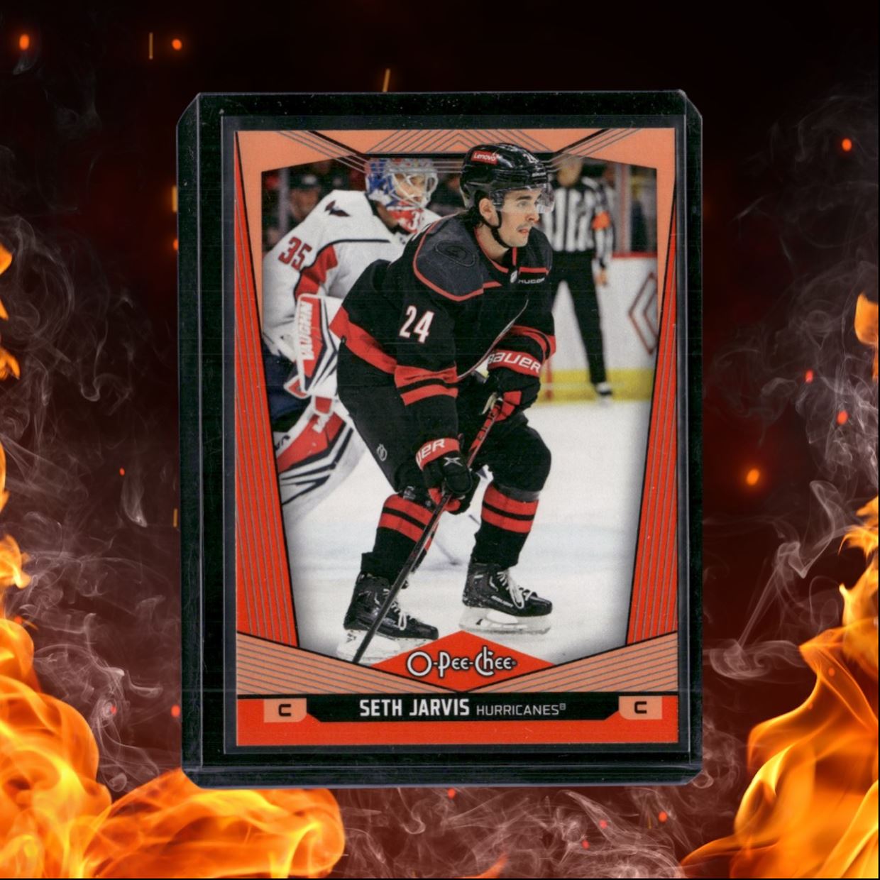 2024-25 O-Pee-Chee Seth Jarvis Orange Jersey Number 24/25 #274