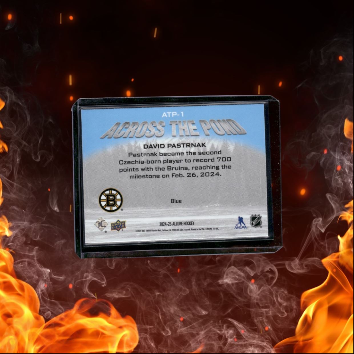 2024-25 Upper Deck Allure David Pastrnak Across the Pond Blue #ATP-1