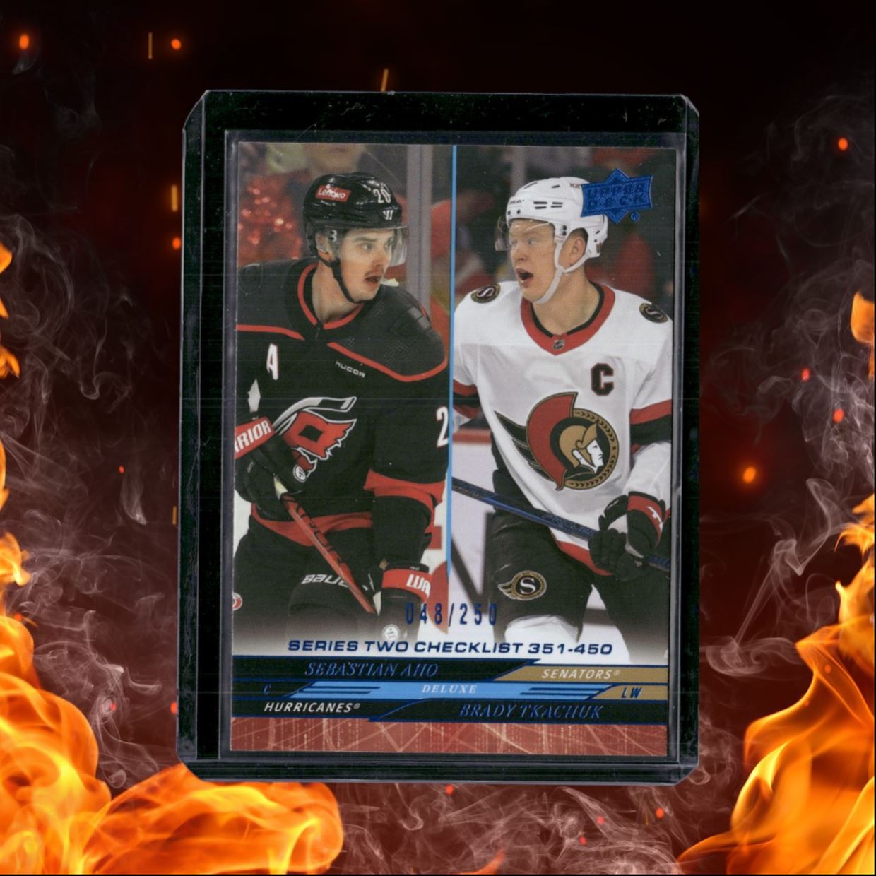 2024-25 Upper Deck Sebastian Aho / Brady Tkachuk Deluxe Checklist 048/250 #450