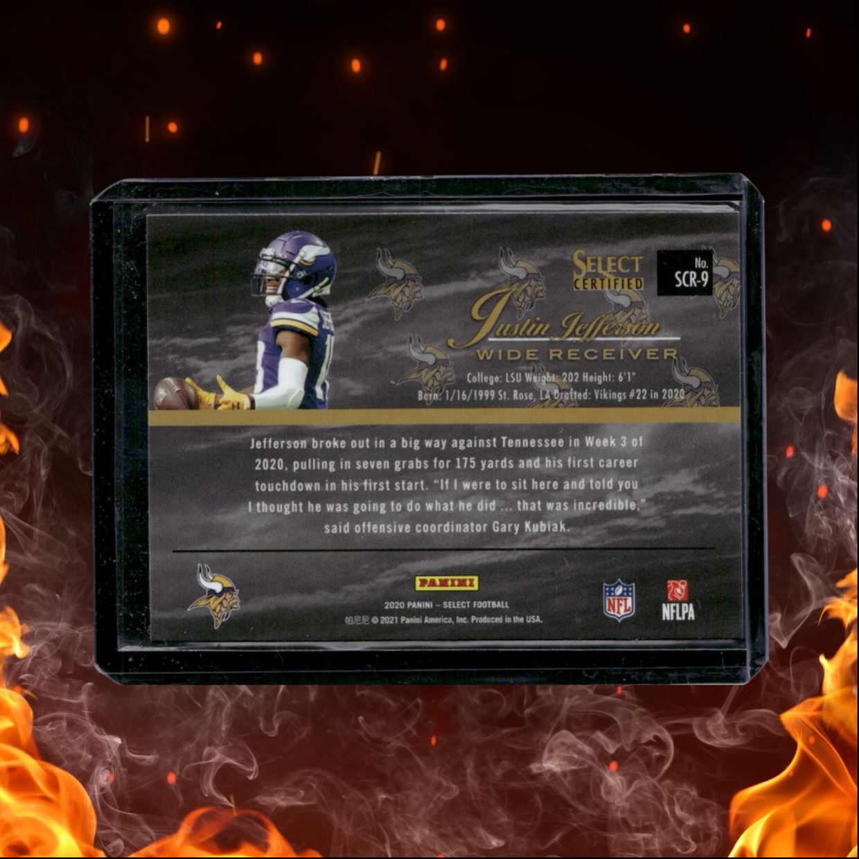 2020 Panini Select Justin Jefferson Select Certified Rookie #SCR-9