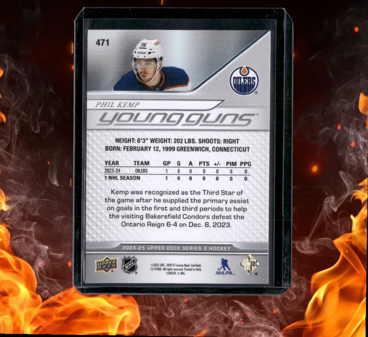 2024-25 Upper Deck Phil Kemp Young Guns (D) Rookie #471
