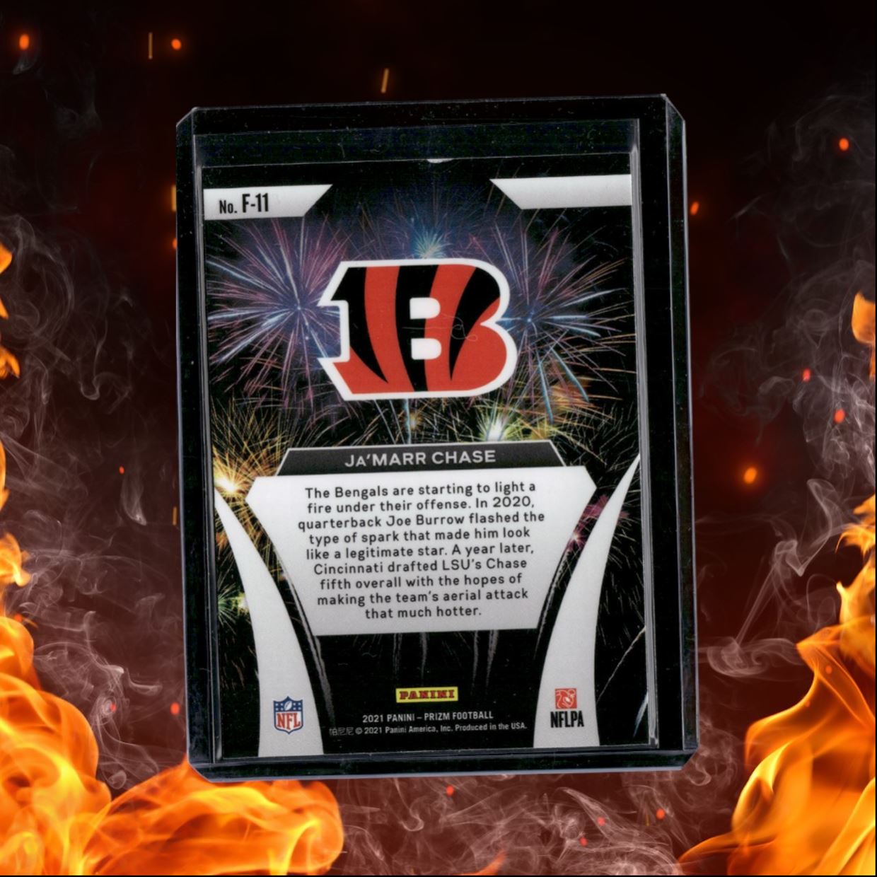 2021 Panini Prizm Ja'Marr Chase Fireworks (A) Rookie #F-11