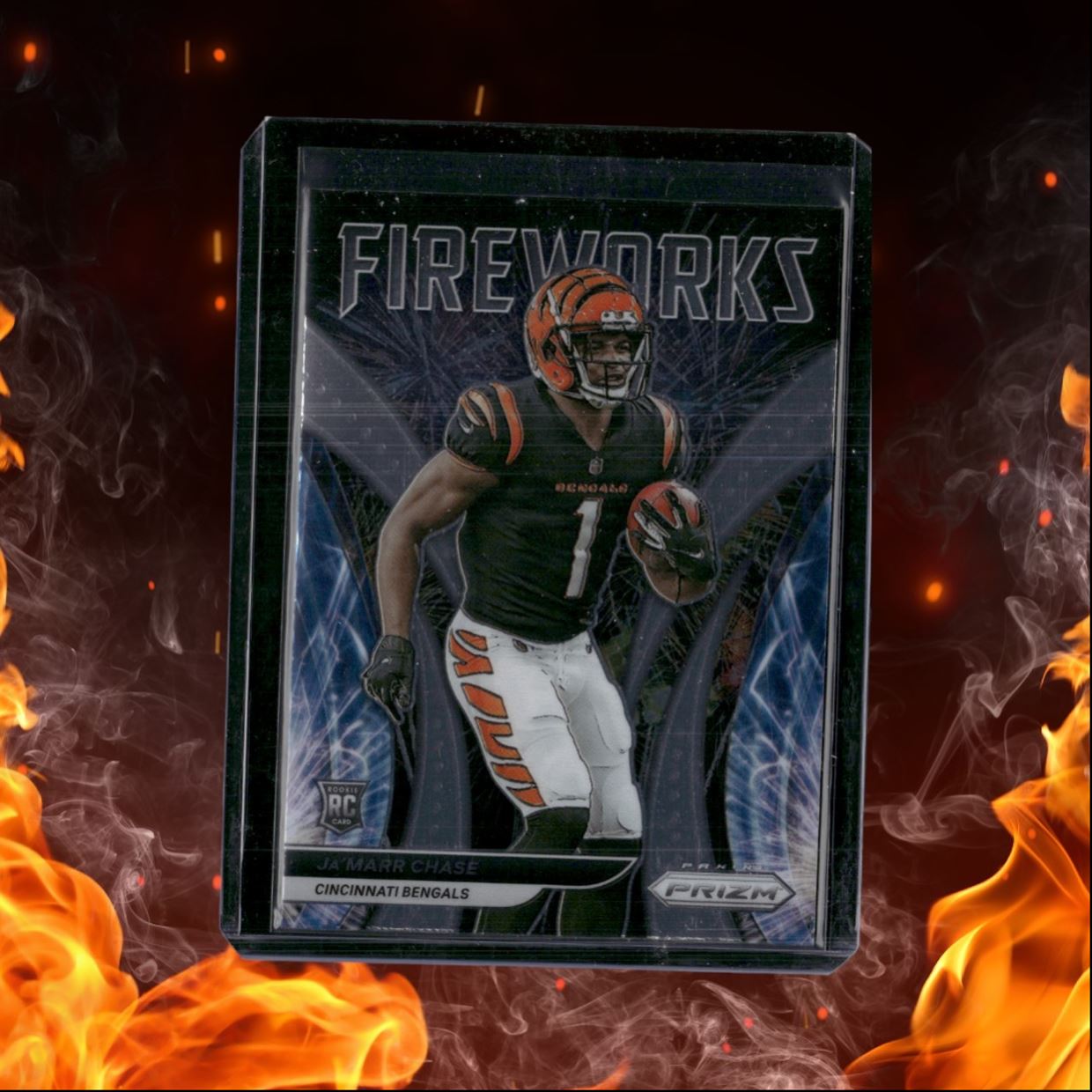2021 Panini Prizm Ja'Marr Chase Fireworks (A) Rookie #F-11