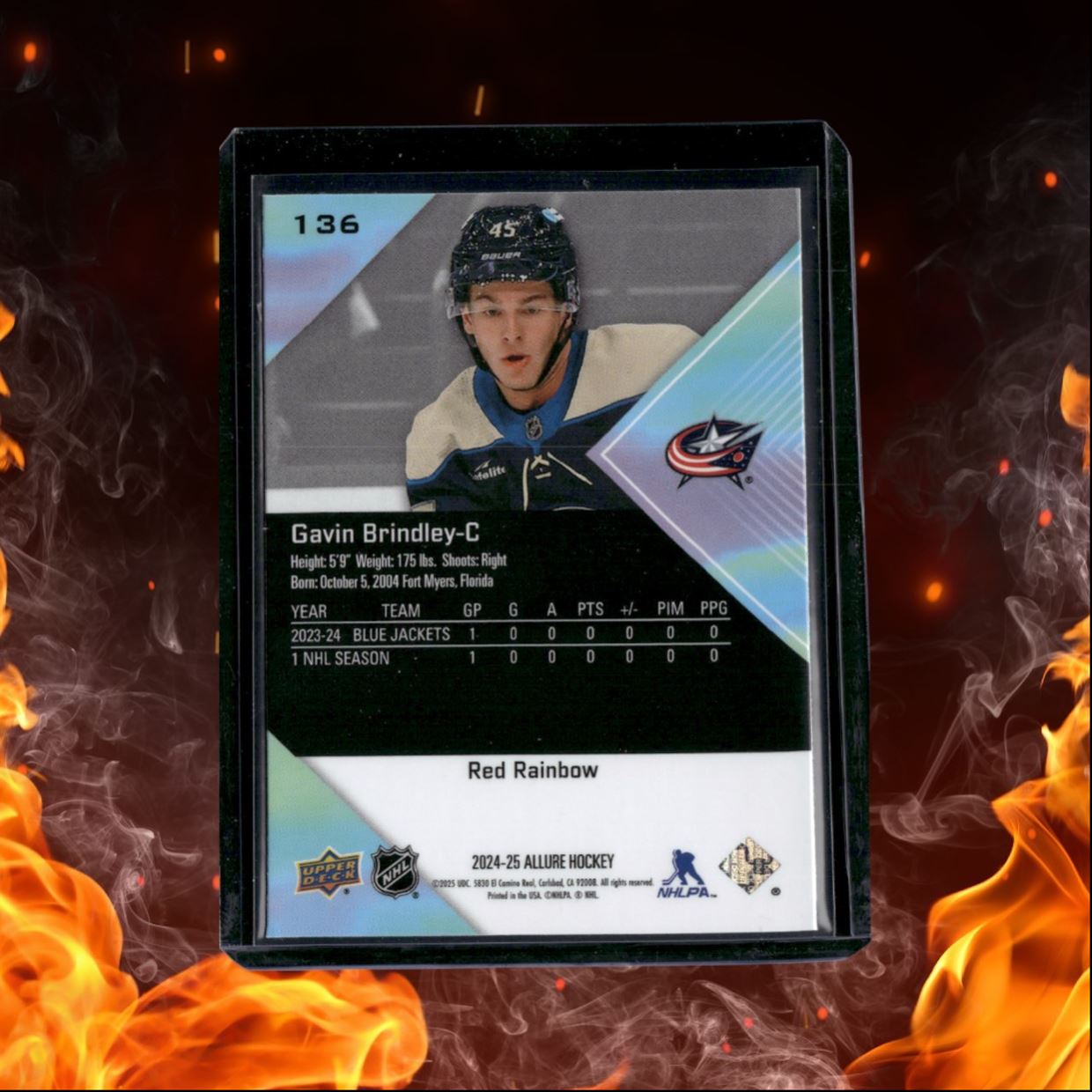 2024-25 Upper Deck Allure Gavin Brindley Red Rainbow Rookie #136