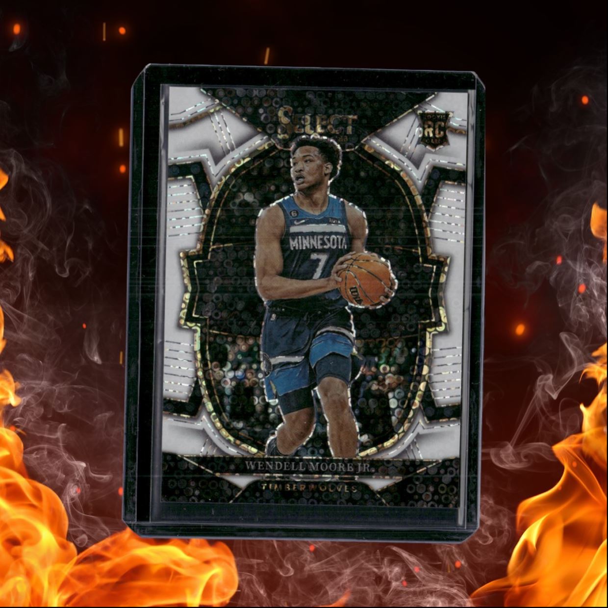2022-23 Panini Select Wendell Moore Jr. White Fast Break Prizm Rookie 10/75 #73