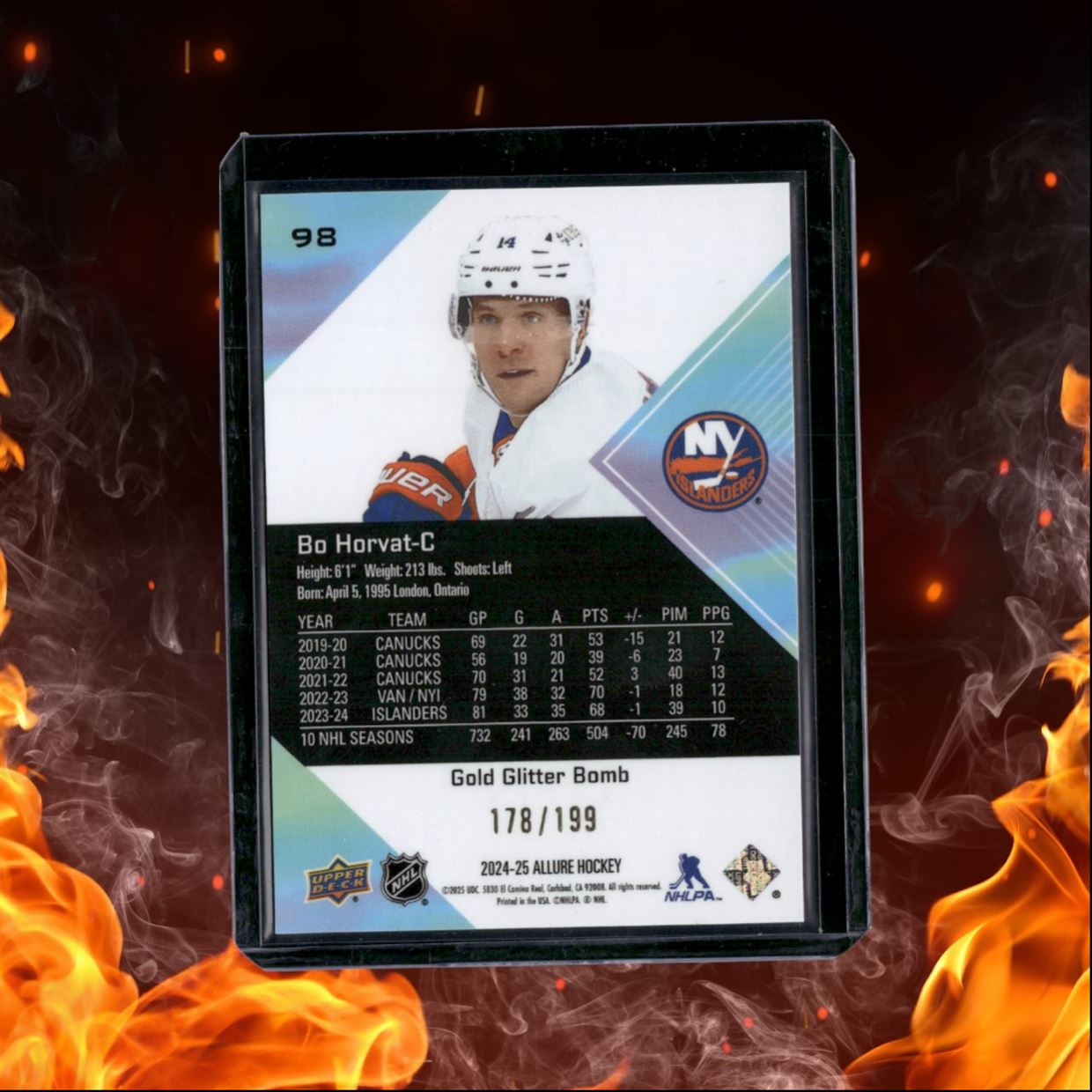2024-25 Upper Deck Allure Bo Horvat Gold Glitter Bomb 178/199 #98