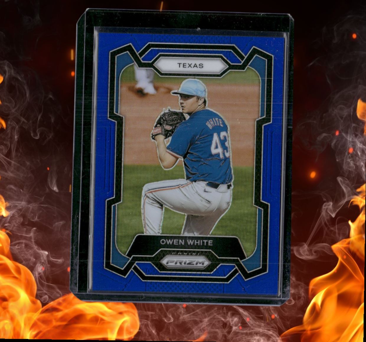 2024 Panini Prizm Owen White Blue Prizm 175/199 #200