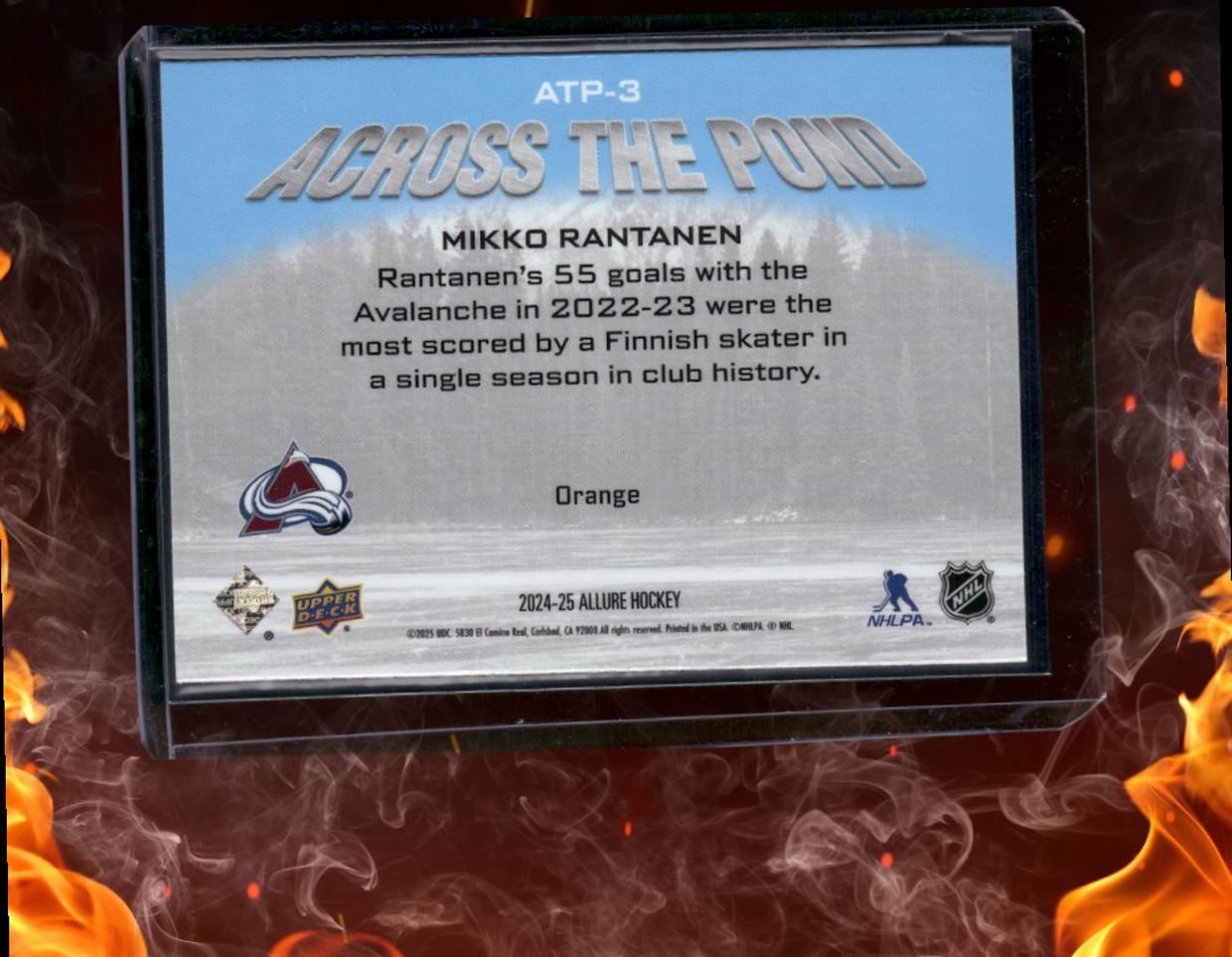 2024-25 Upper Deck Allure Mikko Rantanen Across the Pond Orange #ATP-3