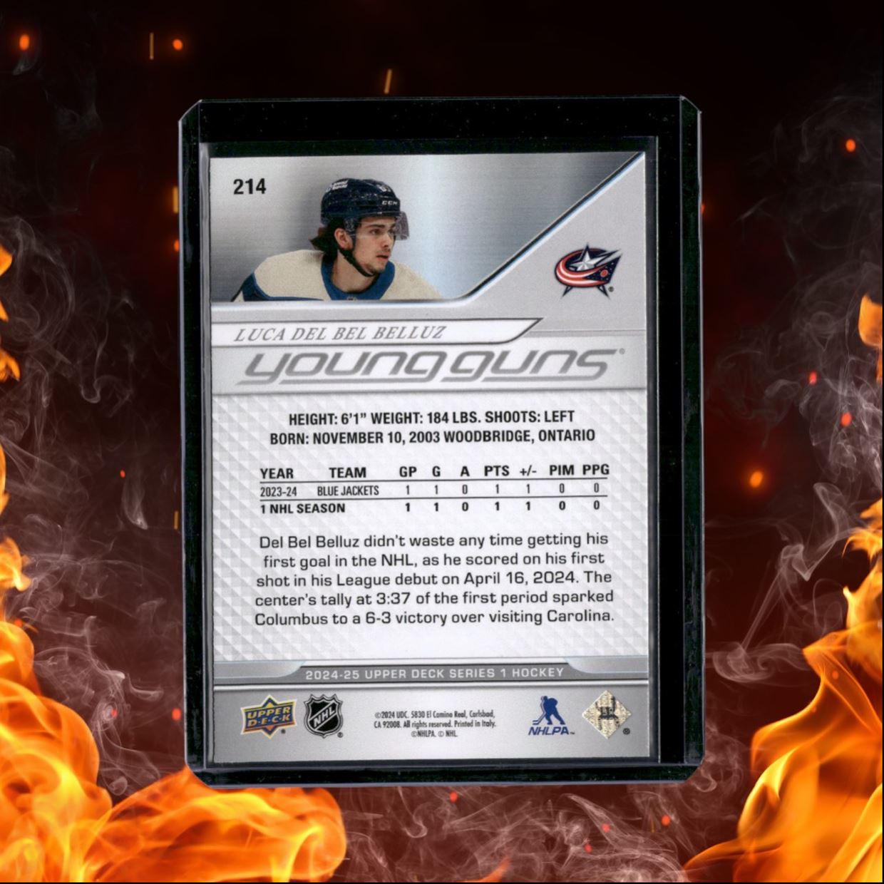 2024-25 Upper Deck Luca Del Bel Belluz Young Guns Rookie #214