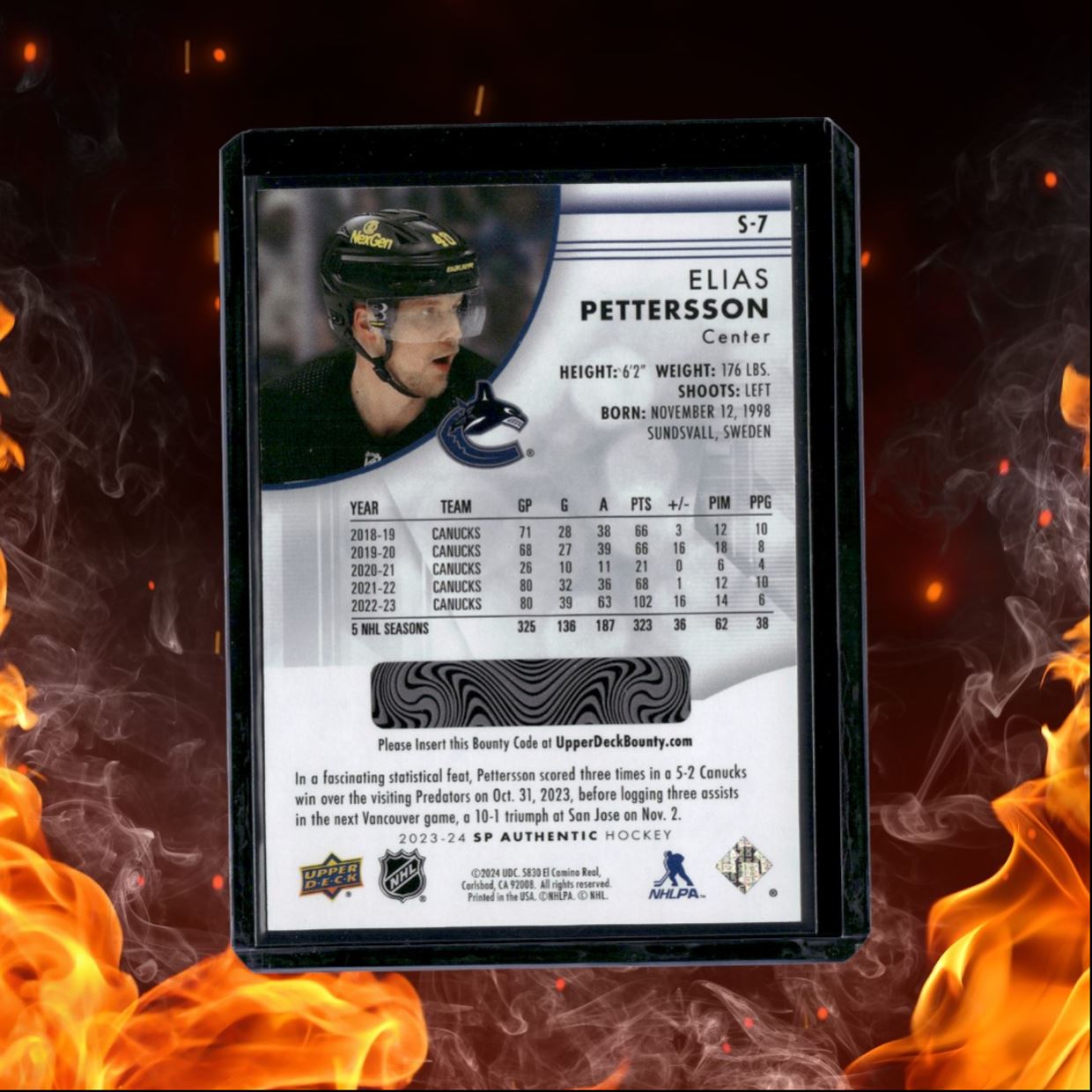 2023-24 SP Authentic Elias Pettersson Spectrum FX (A) #S-7