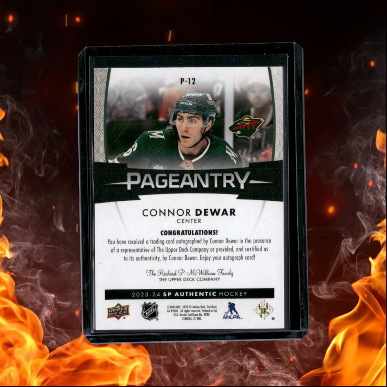 2023-24 SP Authentic Connor Dewar Pageantry Rookie Auto #P-12