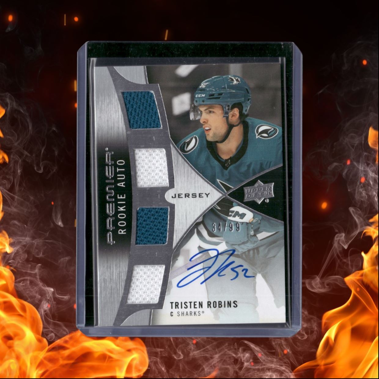 2023-24 Upper Deck Premier Henry Thrun Quad Jersey Rookie Auto 34/99 #PRA-TR