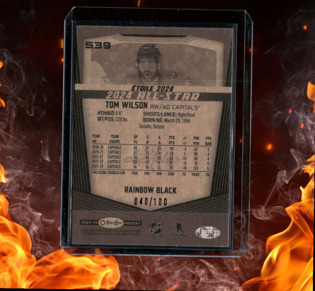 2024-25 O-Pee-Chee Tom Wilson All-Star Rainbow Black 040/100 #539