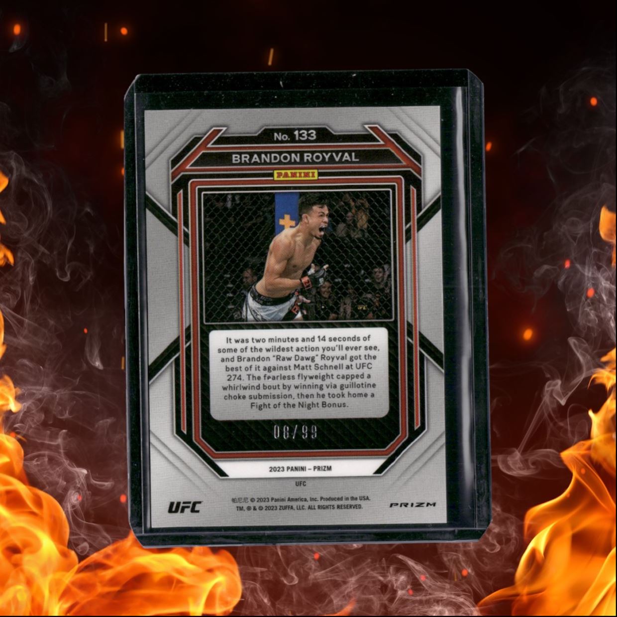 2023 Panini Prizm UFC Brandon Royval Orange Prizm 08/99 #133