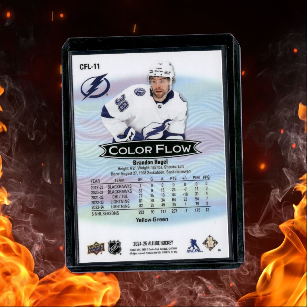 2024-25 Upper Deck Allure Brandon Hagel Color Flow Yellow Green #CFL-11