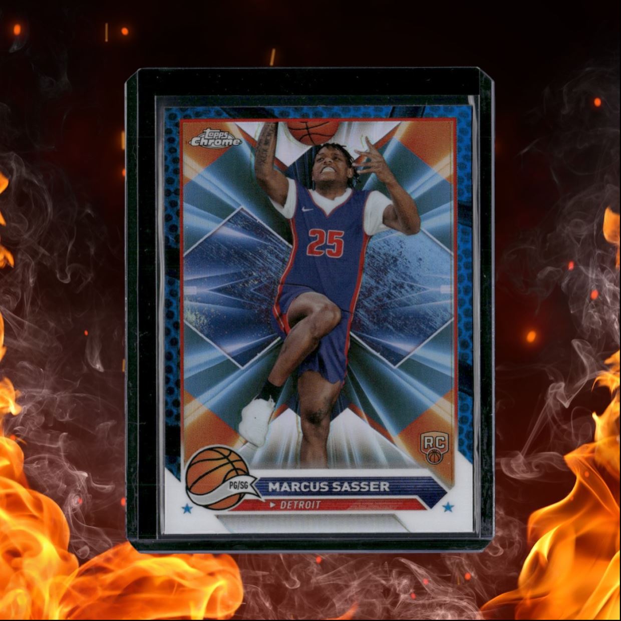 2023-24 Topps Chrome Marcus Sasser Blue Basketball Refractor Rookie #9