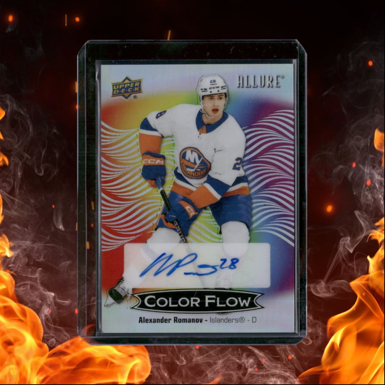 2024-25 Upper Deck Allure Alexander Romanov Color Flow Full Rainbow Auto #CFA-AR