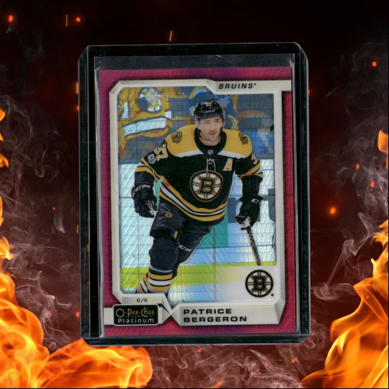 2018-19 O-Pee-Chee Platinum Patrice Bergeron Red Prism 102/199 #2