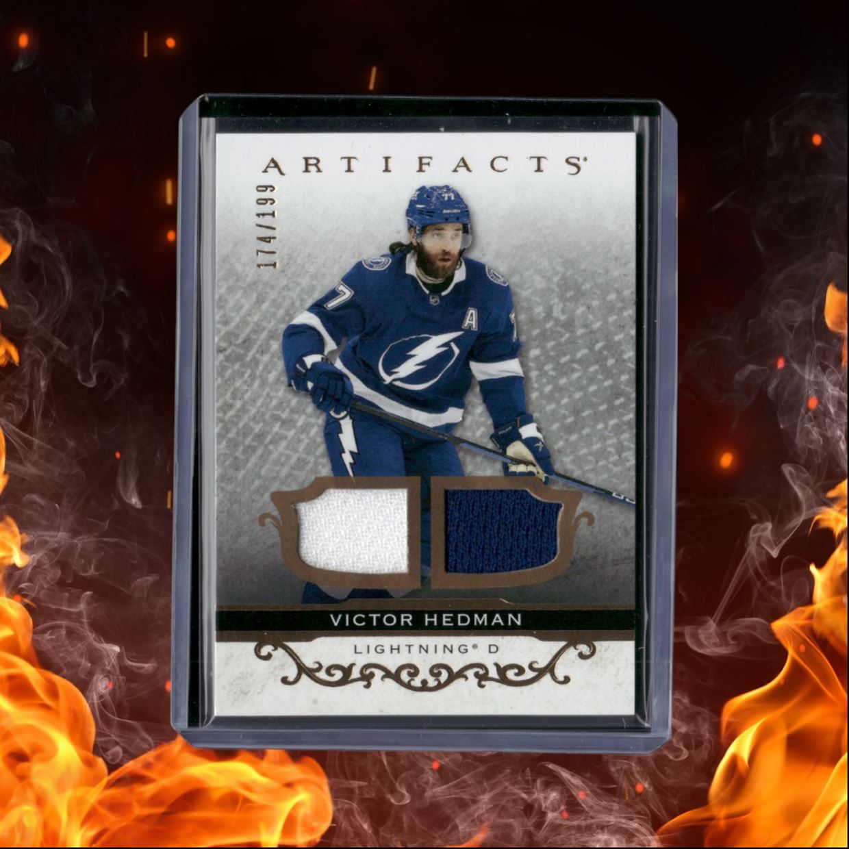 2021-22 Upper Deck Artifacts Victor Hedman Dual Jersey Gold 174/199 #143