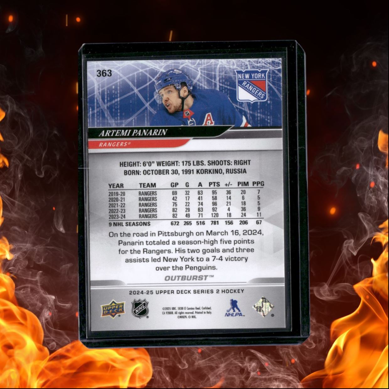 2024-25 Upper Deck Artemi Panarin Outburst Silver #363
